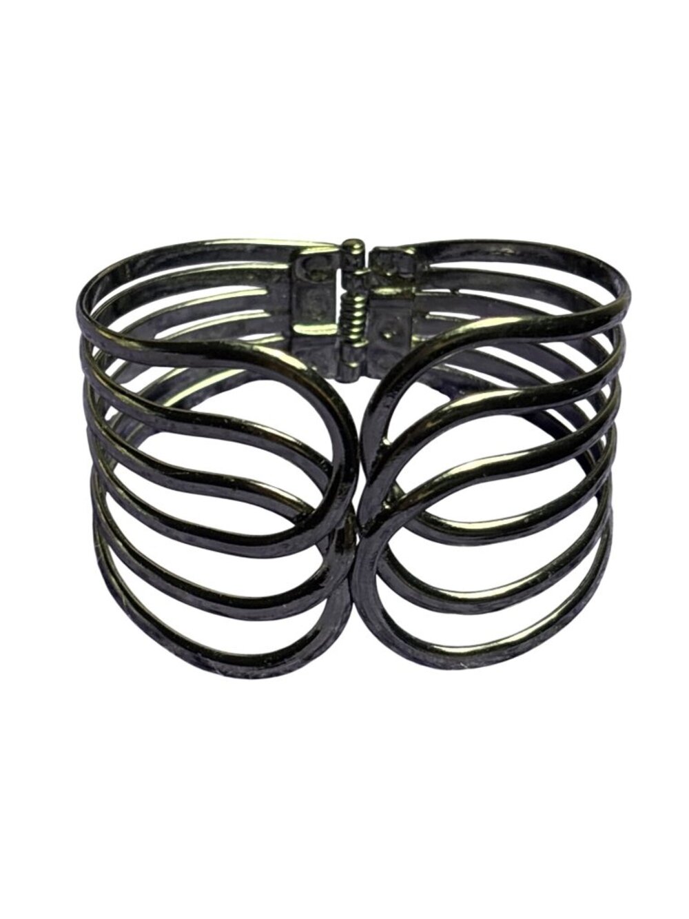 Gunmetal Hinged Clamper Bracelet 7 inches